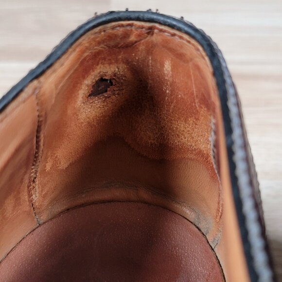 Allen Edmonds Sanford Derby Shoes Mens Sz 11.5 D Burgundy Cap Toe Leather Brogue - Picture 8 of 10